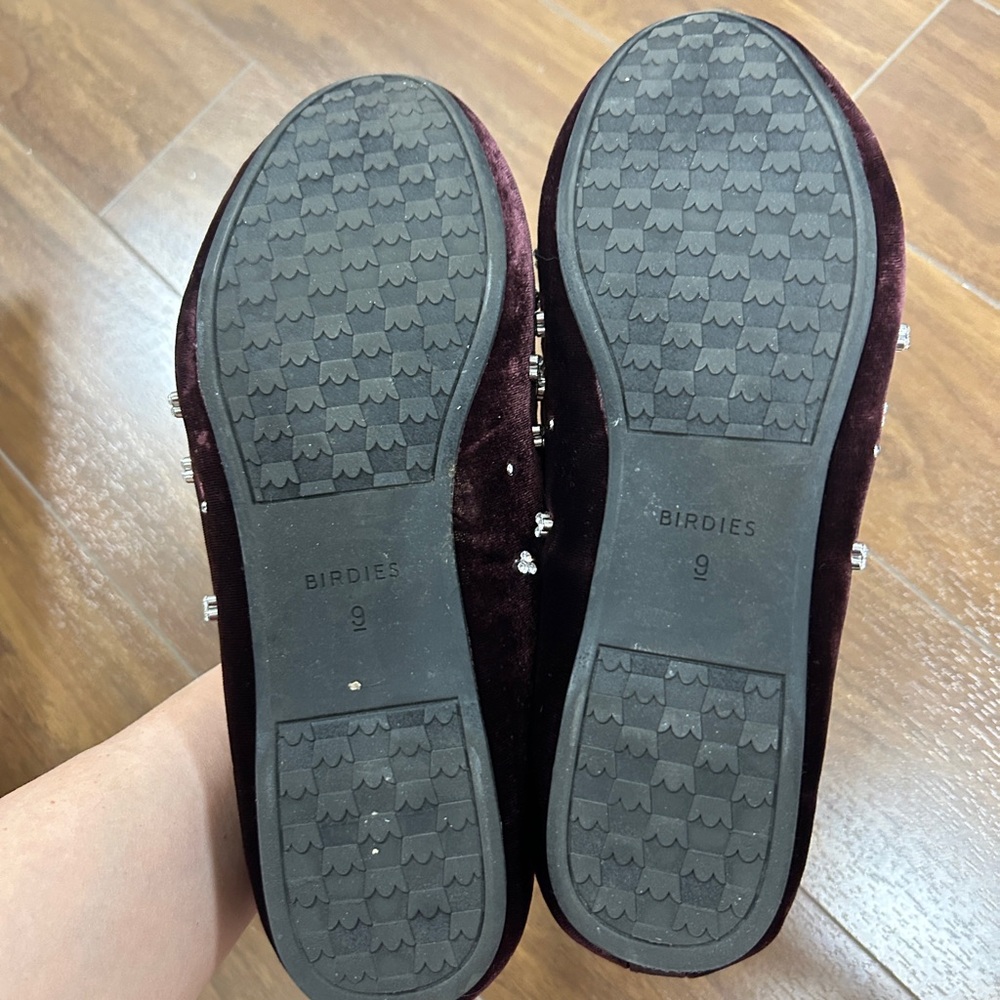 Birdies Women's Velvet Loafers - Burgundy size 9 - Picture 4 of 5